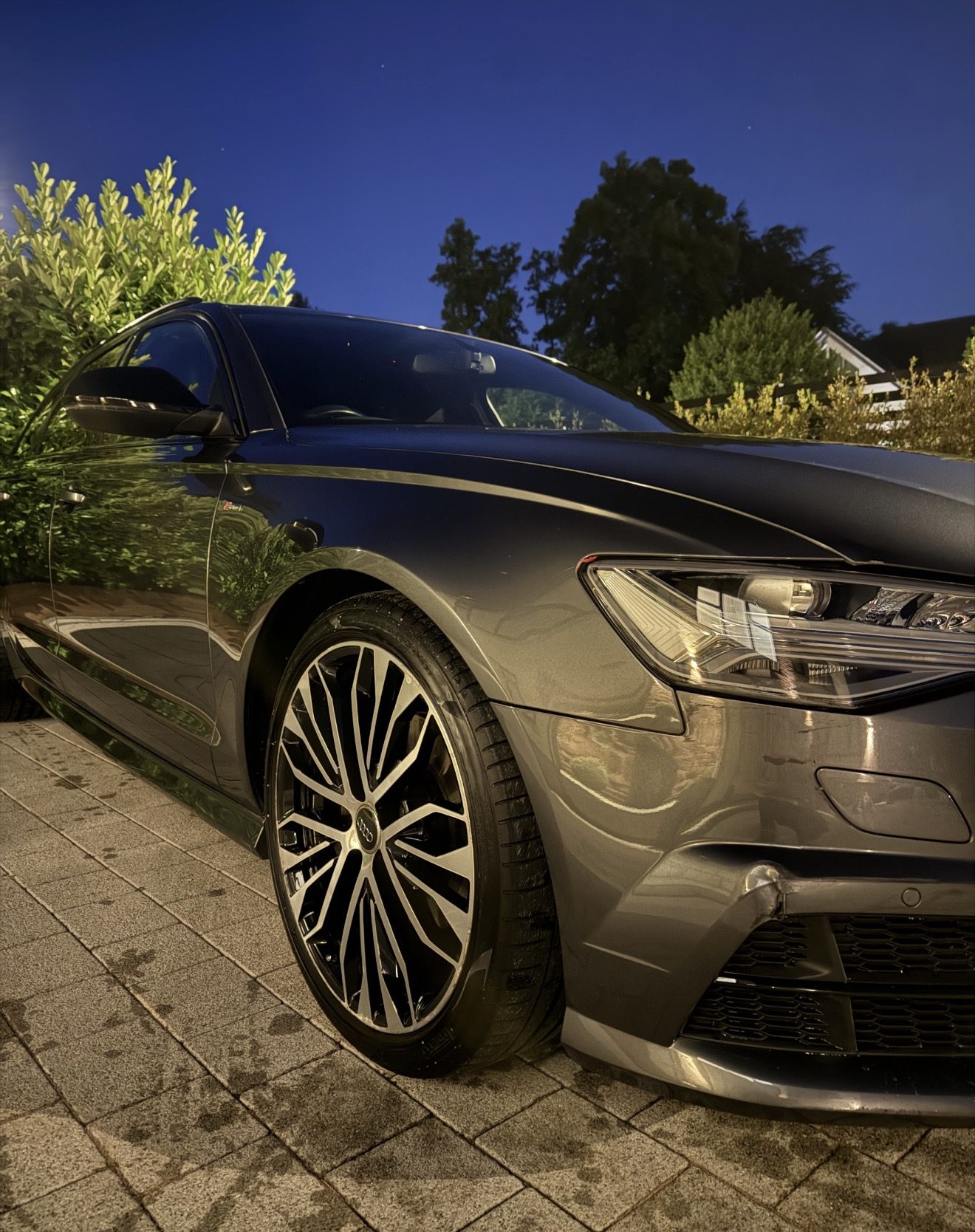 Audi A6 detailed at dusk